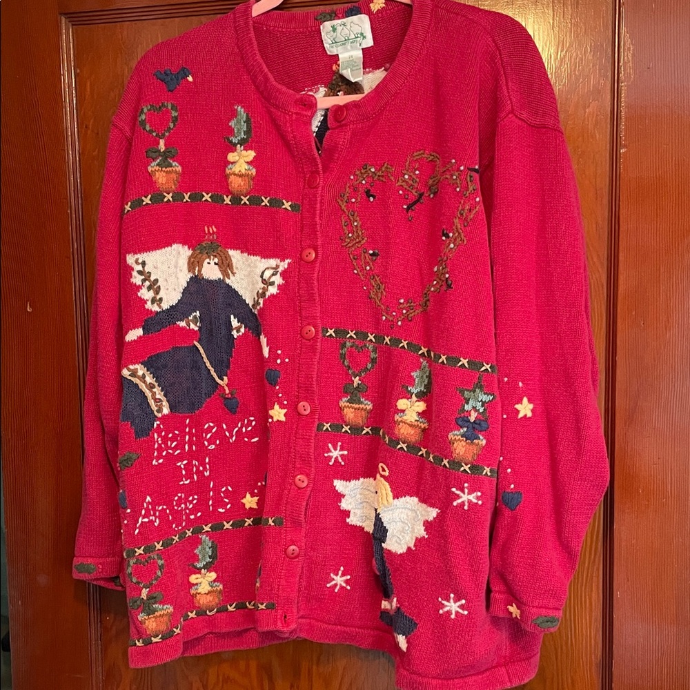 Quacker Factory Red Festive Cardigan